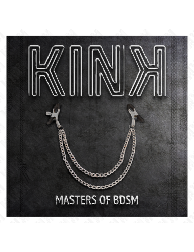 KINK - NIPPLE CLAMPS WITH 2 THICK CHAINS SILVER 20/23 CM
