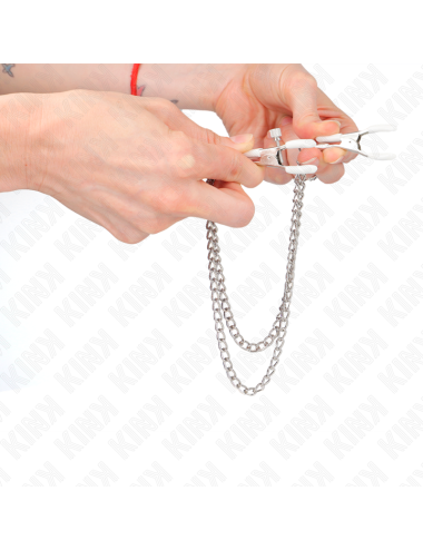 KINK - NIPPLE CLAMPS WITH 2 THIN CHAINS SILVER 20/23 CM