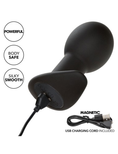 CALEXOTICS - ROCK BOTTOM ANAL PLUG 10 VIBRATIONS SILICONE BLACK