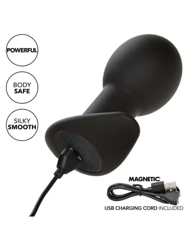 CALEXOTICS - ROCK BOTTOM ANAL PLUG 10 VIBRATIONS SILICONE BLACK
