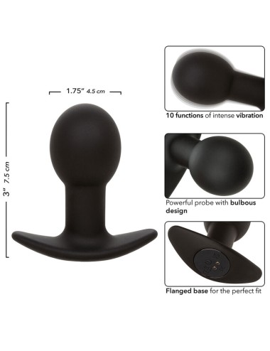 CALEXOTICS - ROCK BOTTOM ANAL PLUG 10 VIBRATIONS SILICONE BLACK