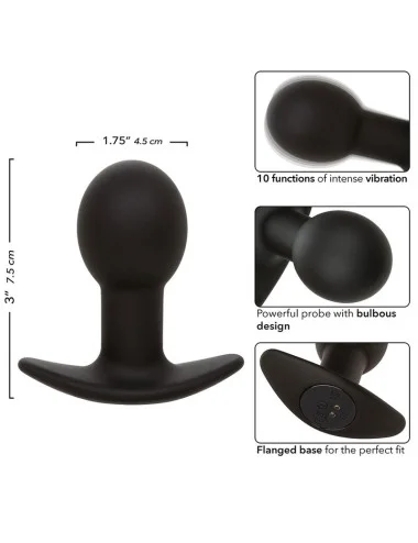 CALEXOTICS - ROCK BOTTOM ANAL PLUG 10 VIBRATIONS SILICONE BLACK