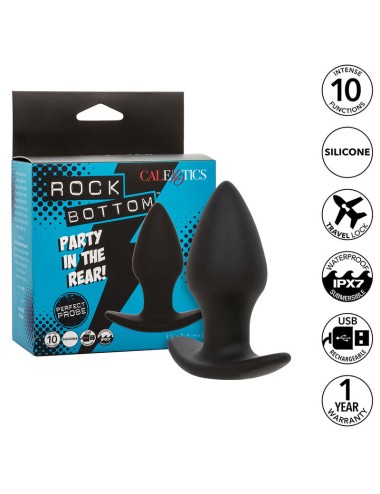 CALEXOTICS - ROCK BOTTOM PERFECT ANAL PLUG 10 VIBRATIONS SILICONE BLACK