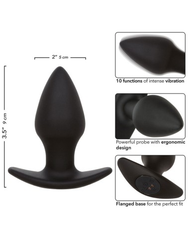 CALEXOTICS - ROCK BOTTOM PERFECT ANAL PLUG 10 VIBRATIONS SILICONE BLACK