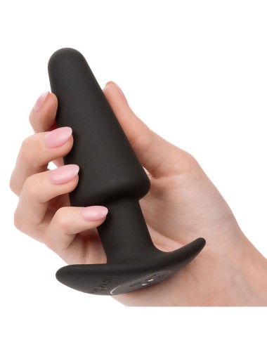 CALEXOTICS - ROCK BOTTOM TAPERED ANAL PLUG 10 VIBRACIONES SILICONE BLACK