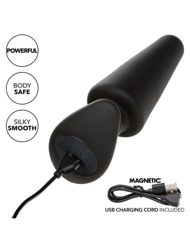CALEXOTICS - ROCK BOTTOM TAPERED ANAL PLUG 10 VIBRACIONES SILICONE BLACK
