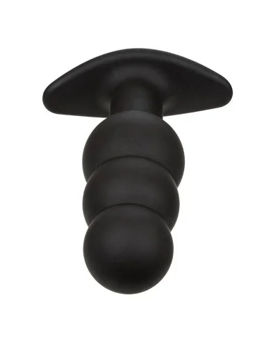 CALEXOTICS - ROCK BOTTOM BEADED ANAL PLUG 10 VIBRATIONS SILICONE BLACK
