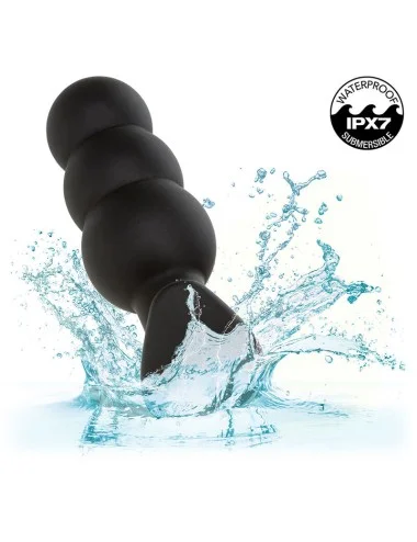 CALEXOTICS - ROCK BOTTOM BEADED ANAL PLUG 10 VIBRATIONS SILICONE BLACK