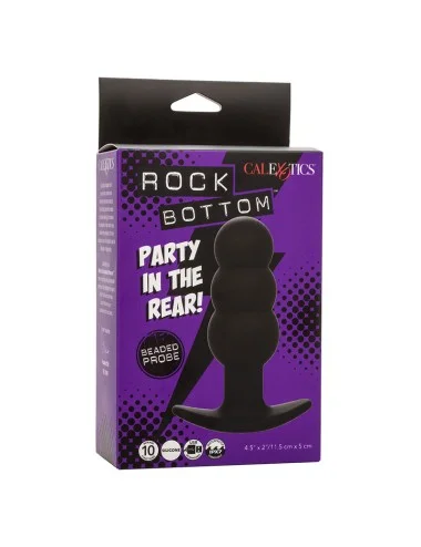 CALEXOTICS - ROCK BOTTOM BEADED ANAL PLUG 10 VIBRATIONS SILICONE BLACK
