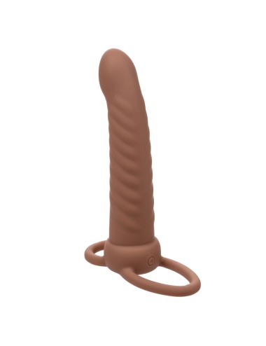 CALEXOTICS - MAXX RIBBED DUAL PENETRATOR 10 VIBRATIONS BROWN