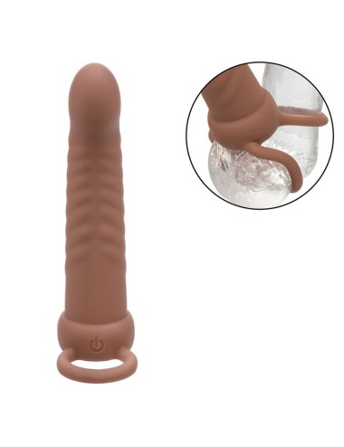 CALEXOTICS - MAXX RIBBED DUAL PENETRATOR 10 VIBRATIONS BROWN