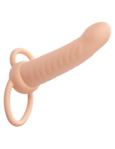 CALEXOTICS - MAXX RIBBED DUAL PENETRATOR 10 VIBRATIONS FLESH