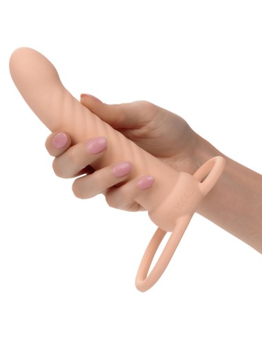 CALEXOTICS - MAXX RIBBED DUAL PENETRATOR 10 VIBRATIONS FLESH