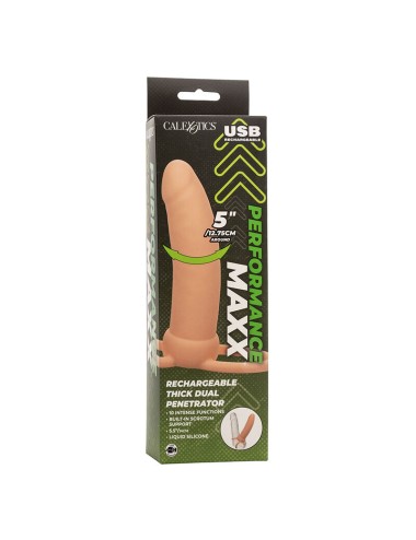 CALEXOTICS - MAXX THICK DUAL PENETRATOR 10 VIBRATIONS FLESH