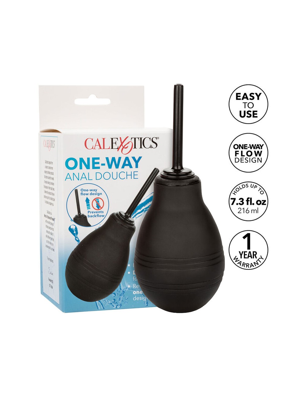 CALEXOTICS - ONE WAY ANAL DOUCHE BLACK CALEXOTICS - ONE WAY ANAL DOUCHE BLACK