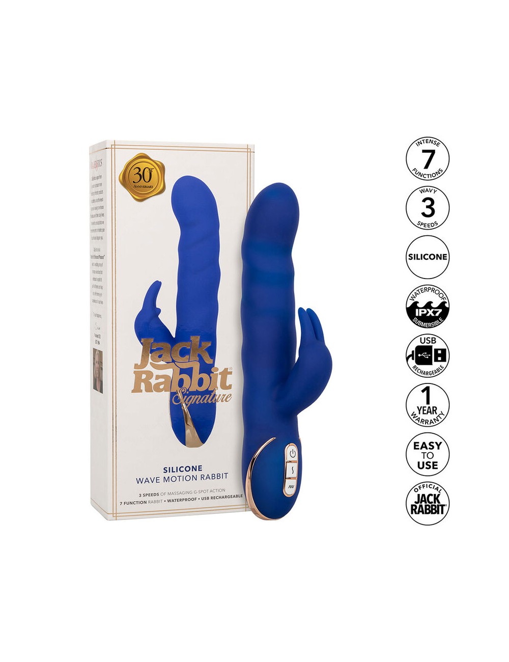 CALEXOTICS - JACK RABBIT VIBRATOR WAVE MOTION BLUE