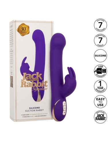 CALEXOTICS - JACK RABBIT VIBRATOR & STIMULATOR 7 VIBRATIONS AND SUCTIONS MODE BLUE