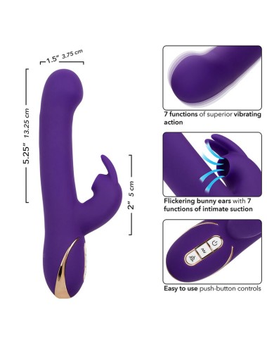 CALEXOTICS - JACK RABBIT VIBRATOR & STIMULATOR 7 VIBRATIONS AND SUCTIONS MODE BLUE