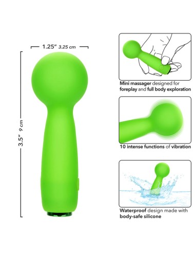CALEXOTICS - NEON VIBES THE BUBBLY VIBE MINI MASSAGER 10 VIBRATIONS GREEN