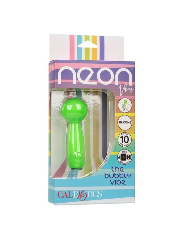CALEXOTICS - NEON VIBES THE BUBBLY VIBE MINI MASSAGER 10 VIBRATIONS GREEN
