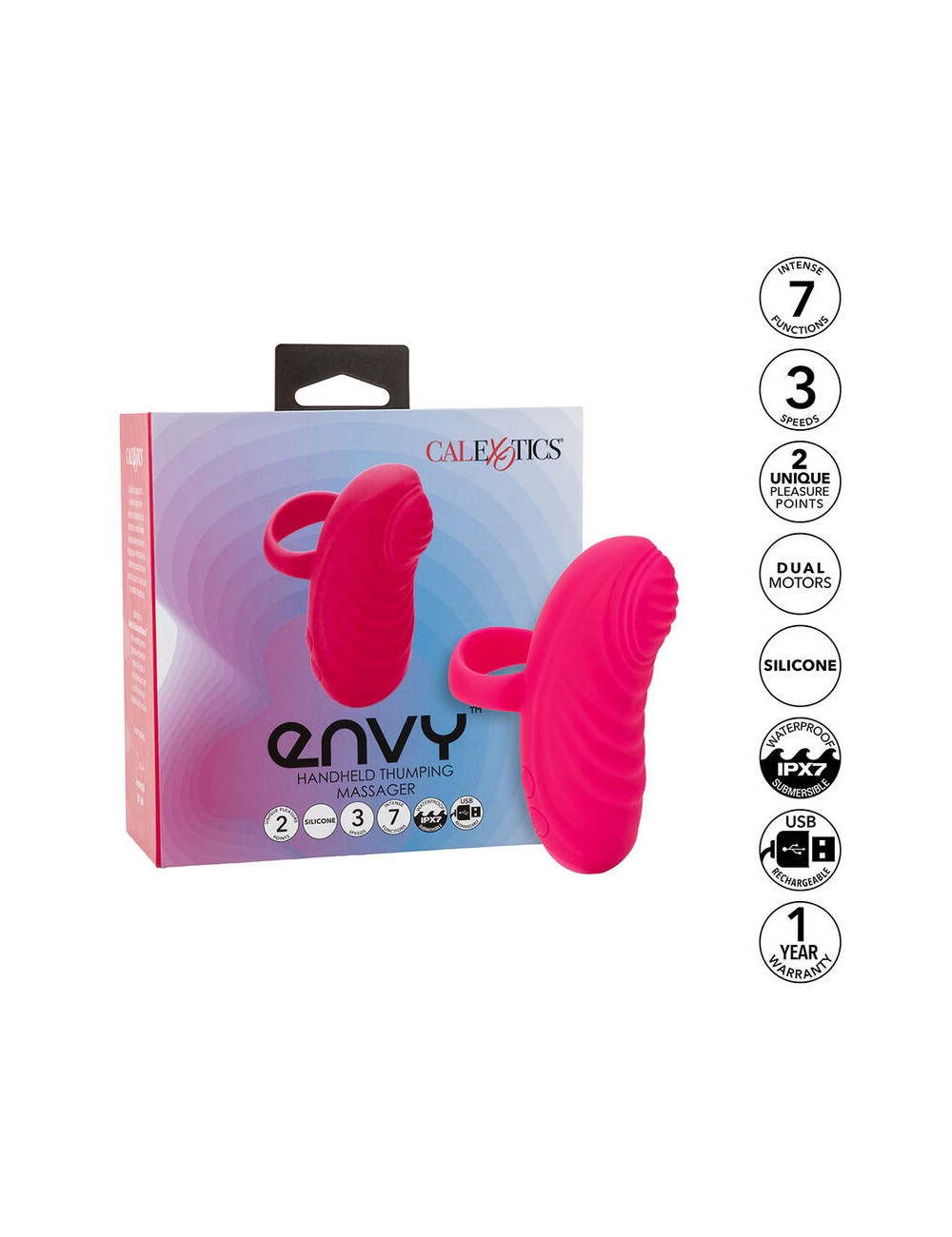 CALEXOTICS - ENVY HANDHELD ROLLING BALL MASSAGER 7 VIBRATIONS PINK CALEXOTICS - ENVY HANDHELD ROLLING BALL MASSAGER 7 VIBRATIONS PINK