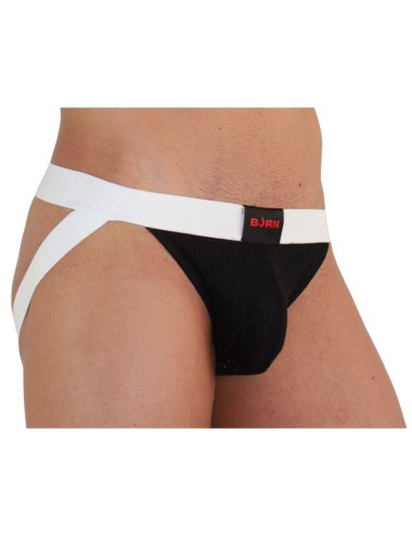 BURN - 004 JOCK SHINY BLACK / WHITE M