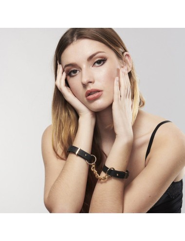 BIJOUX - INDISCRETS MAZE HANDCUFFS BLACK BRACELETS