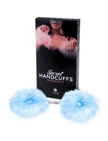 SECRETPLAY - BLUE LIGHT MARABOU HANDCUFFS