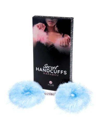 SECRETPLAY - BLUE LIGHT MARABOU HANDCUFFS