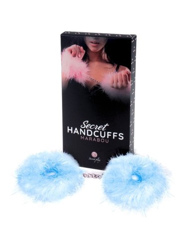 SECRETPLAY - BLUE LIGHT MARABOU HANDCUFFS