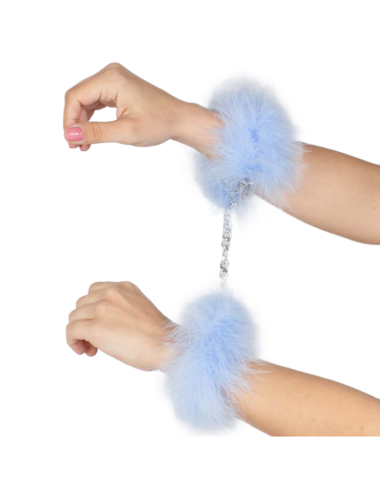 SECRETPLAY - BLUE LIGHT MARABOU HANDCUFFS
