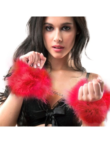 SECRETPLAY - RED MARABOU HANDCUFFS