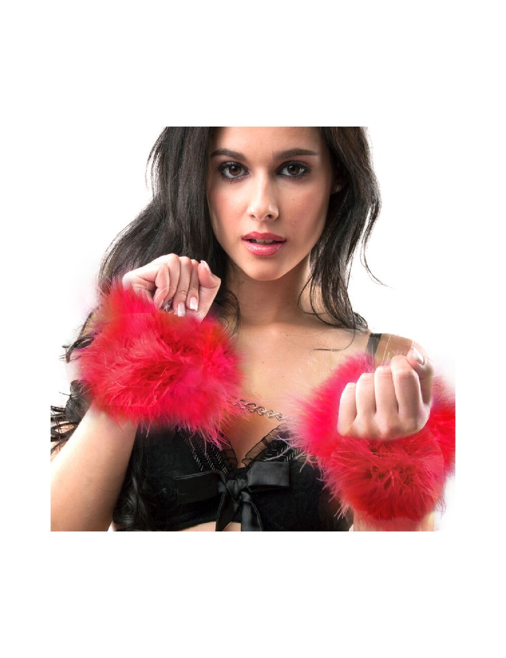 SECRETPLAY - RED MARABOU HANDCUFFS