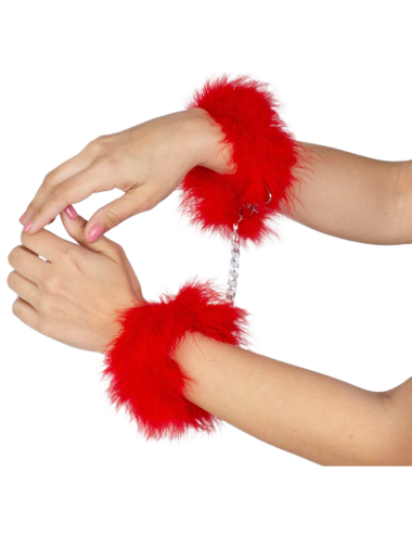 SECRETPLAY - RED MARABOU HANDCUFFS