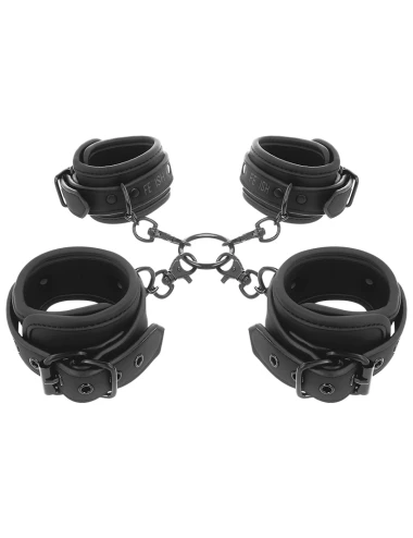 FETISH SUBMISSIVE - SET OF HAND AND ANKLE HANDCUFFS WITH NOPRENE LINING