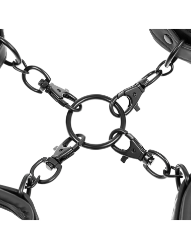 FETISH SUBMISSIVE - SET OF HAND AND ANKLE HANDCUFFS WITH NOPRENE LINING