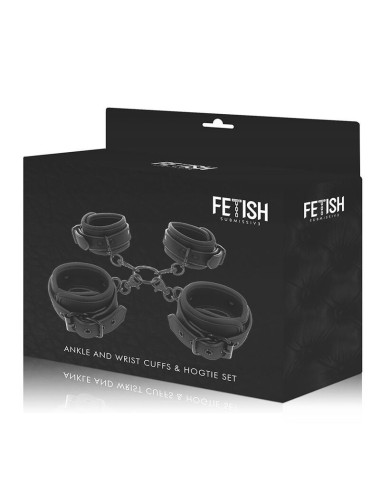 FETISH SUBMISSIVE - SET OF HAND AND ANKLE HANDCUFFS WITH NOPRENE LINING