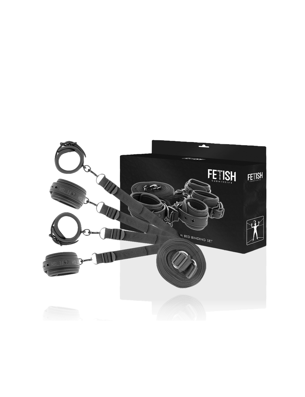 FETISH SUBMISSIVE - SET OF HANDCUFFS AND TIES WITH NOPRENE LINING FETISH SUBMISSIVE - SET OF HANDCUFFS AND TIES WITH NOPRENE LINING