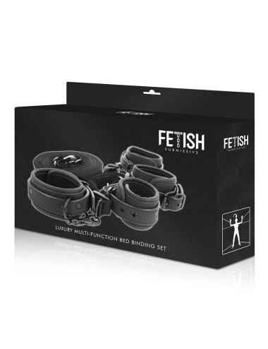 FETISH SUBMISSIVE - SET OF HANDCUFFS AND TIES WITH NOPRENE LINING