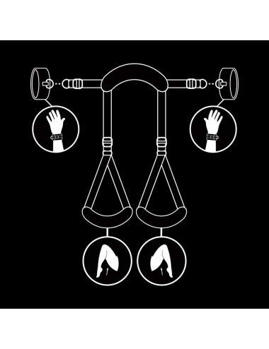 FETISH SUBMISSIVE - OPEN LEGS POSITION WITH NOPRENE LINING HANDCUFFS