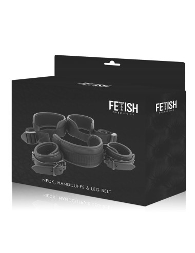 FETISH SUBMISSIVE - OPEN LEGS POSITION WITH NOPRENE LINING HANDCUFFS