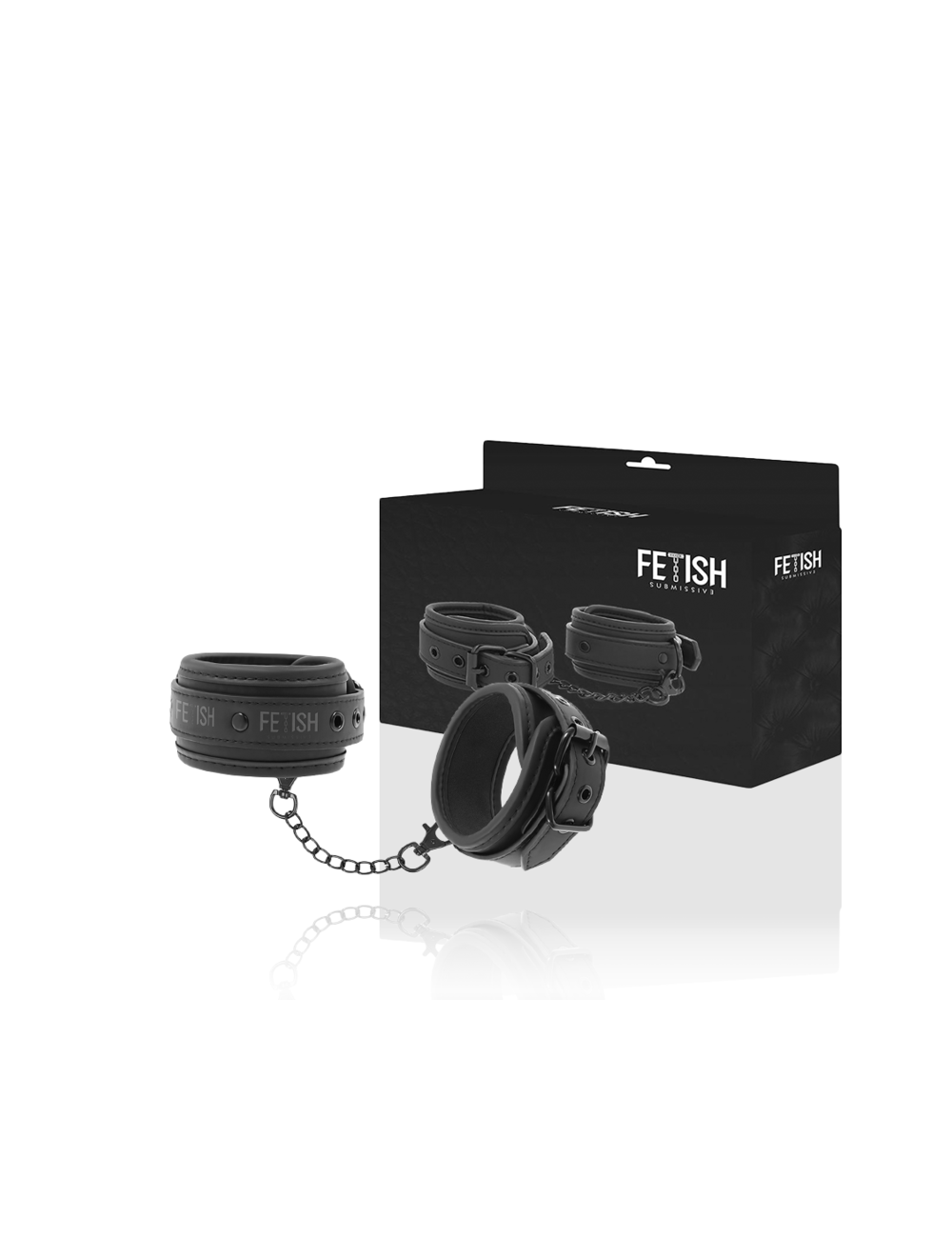 FETISH SUBMISSIVE - VEGAN LEATHER ANKLE CUFFS WITH NOPRENE LINING