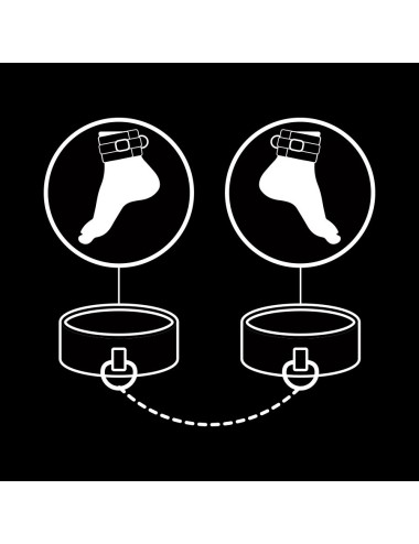 FETISH SUBMISSIVE - VEGAN LEATHER ANKLE CUFFS WITH NOPRENE LINING