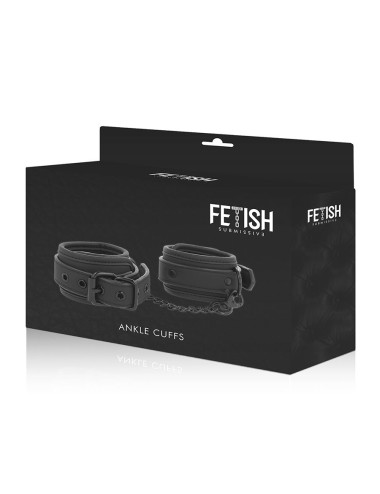 FETISH SUBMISSIVE - VEGAN LEATHER ANKLE CUFFS WITH NOPRENE LINING
