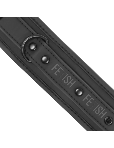 FETISH SUBMISSIVE - VEGAN LEATHER NECKLACE AND HANDCUFFS WITH NOPRENE LINING