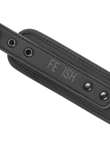 FETISH SUBMISSIVE - VEGAN LEATHER NECKLACE AND HANDCUFFS WITH NOPRENE LINING