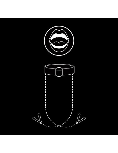 FETISH SUBMISSIVE - GAG RING WITH NIPPLE CLAMPS