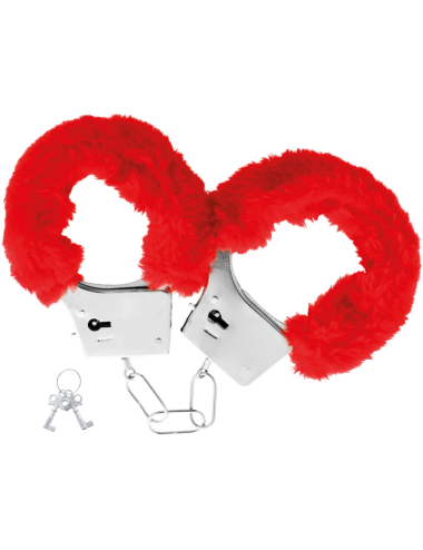 DARKNESS - RED LINED METAL HANDCUFFS