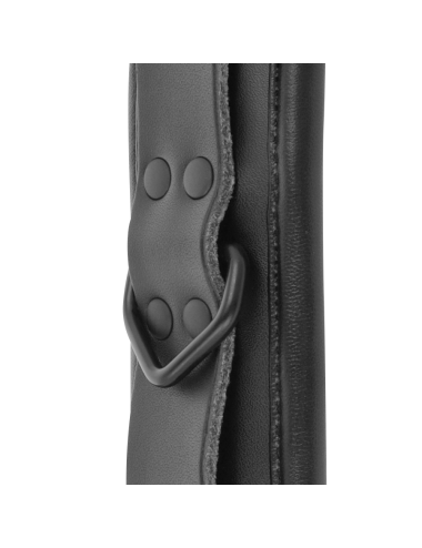 DARKNESS - ADJUSTABLE ANKLE HANDCUFFS BLACK LEATHER