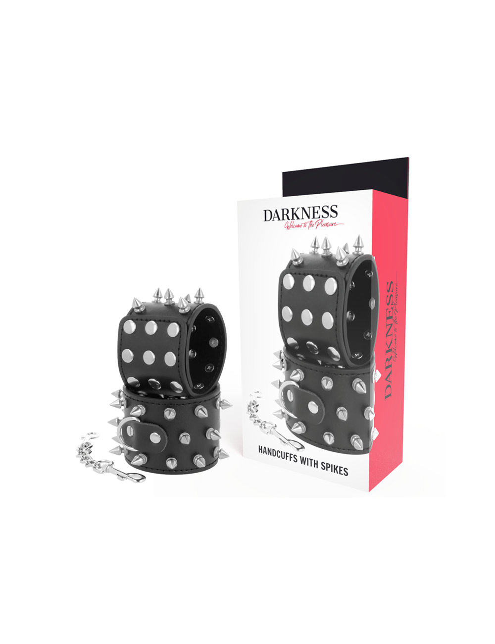 DARKNESS - SKULLS AND BONES BLACK SPIKED HANDCUFFS DARKNESS - SKULLS AND BONES BLACK SPIKED HANDCUFFS
